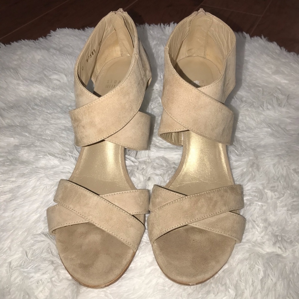 🎉Sale! Stuart  Weitzman Nude Open Toe Heels 🎉
